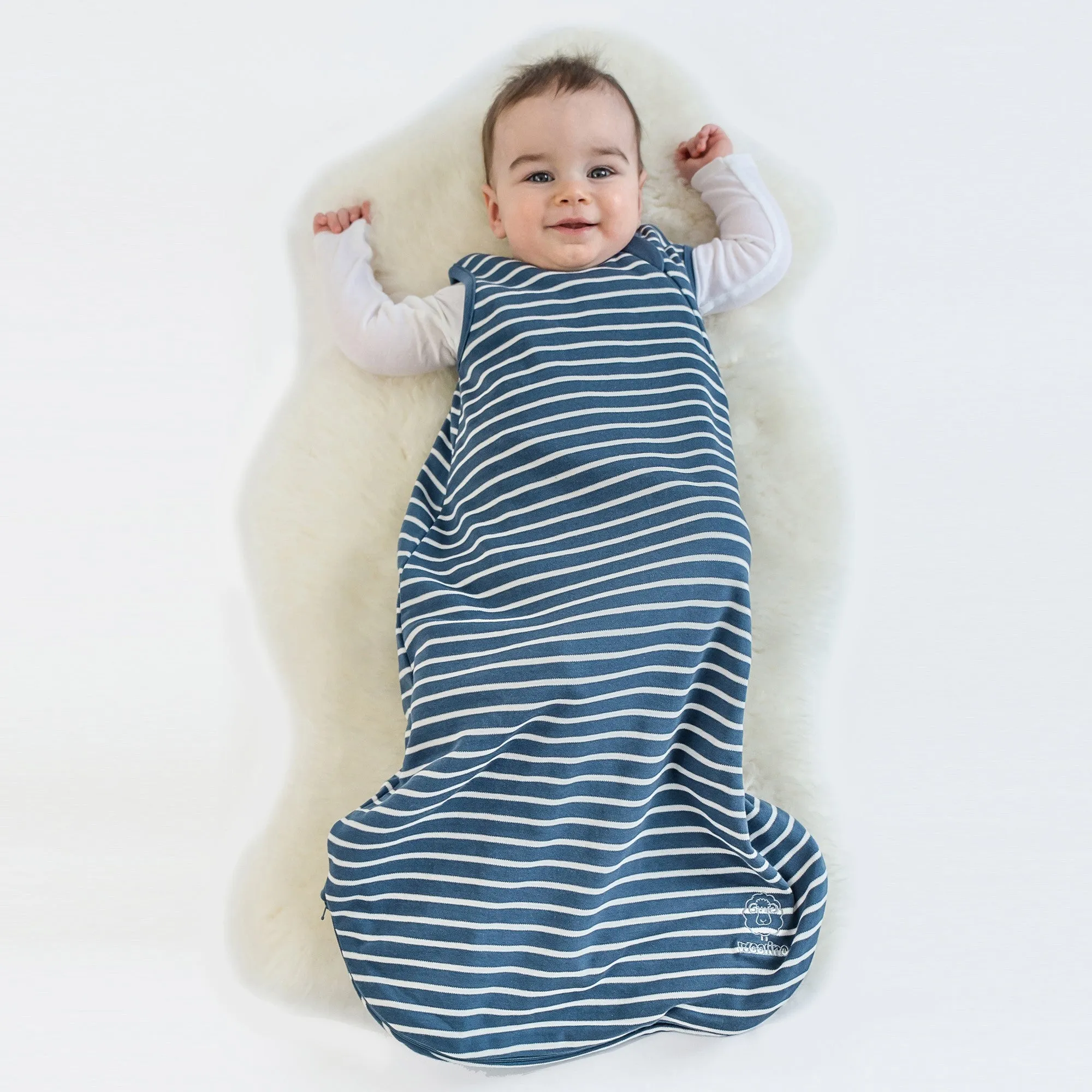4 Season® Basic Baby Sleeping Bag, Merino Wool & Organic Cotton, Navy Blue